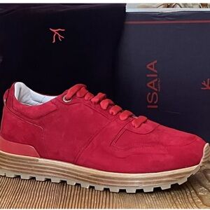 NEW ISAIA Men's Red Suede Sneakers Size 10 US $1000.00 Retail